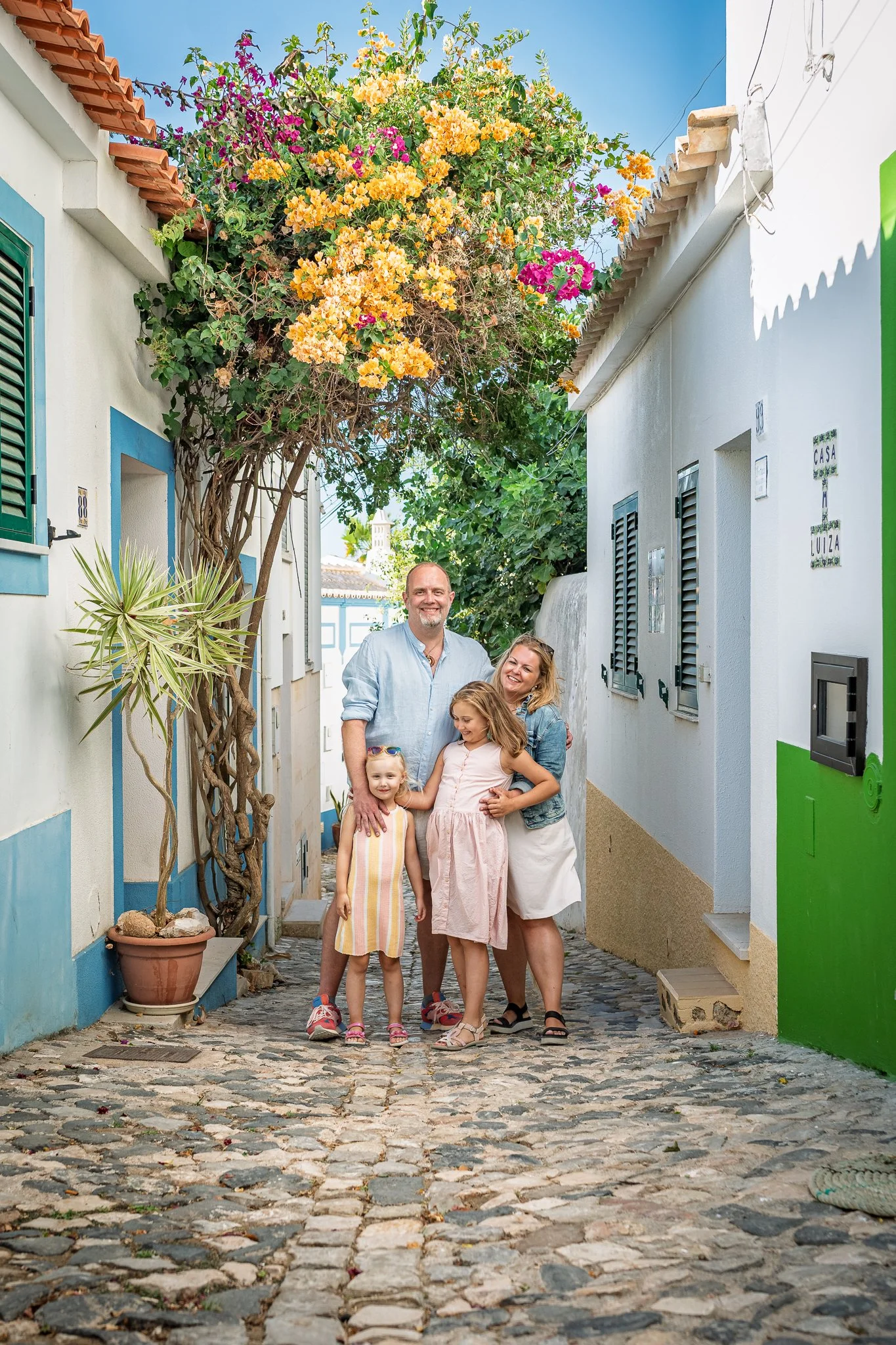 Family photo in Ferragudo Algarve