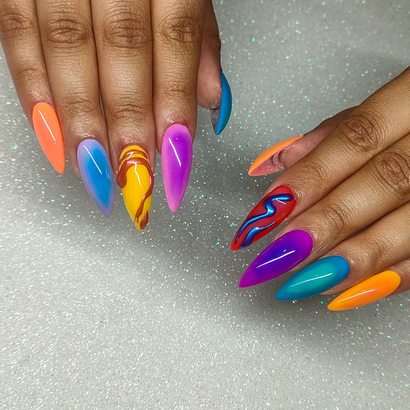 STOP SCROLLING ✋🏼⁠
⁠
and enjoy a collection of super bright colourful nails that offset the weather we're heading straight into 🫠⁠
⁠
Which is your fave set 👉🏼 1, 2, 3, 4, 5 or 6?⁠
⁠
Save this post to come back to for future inspo x⁠
⁠
📍 Massey, 