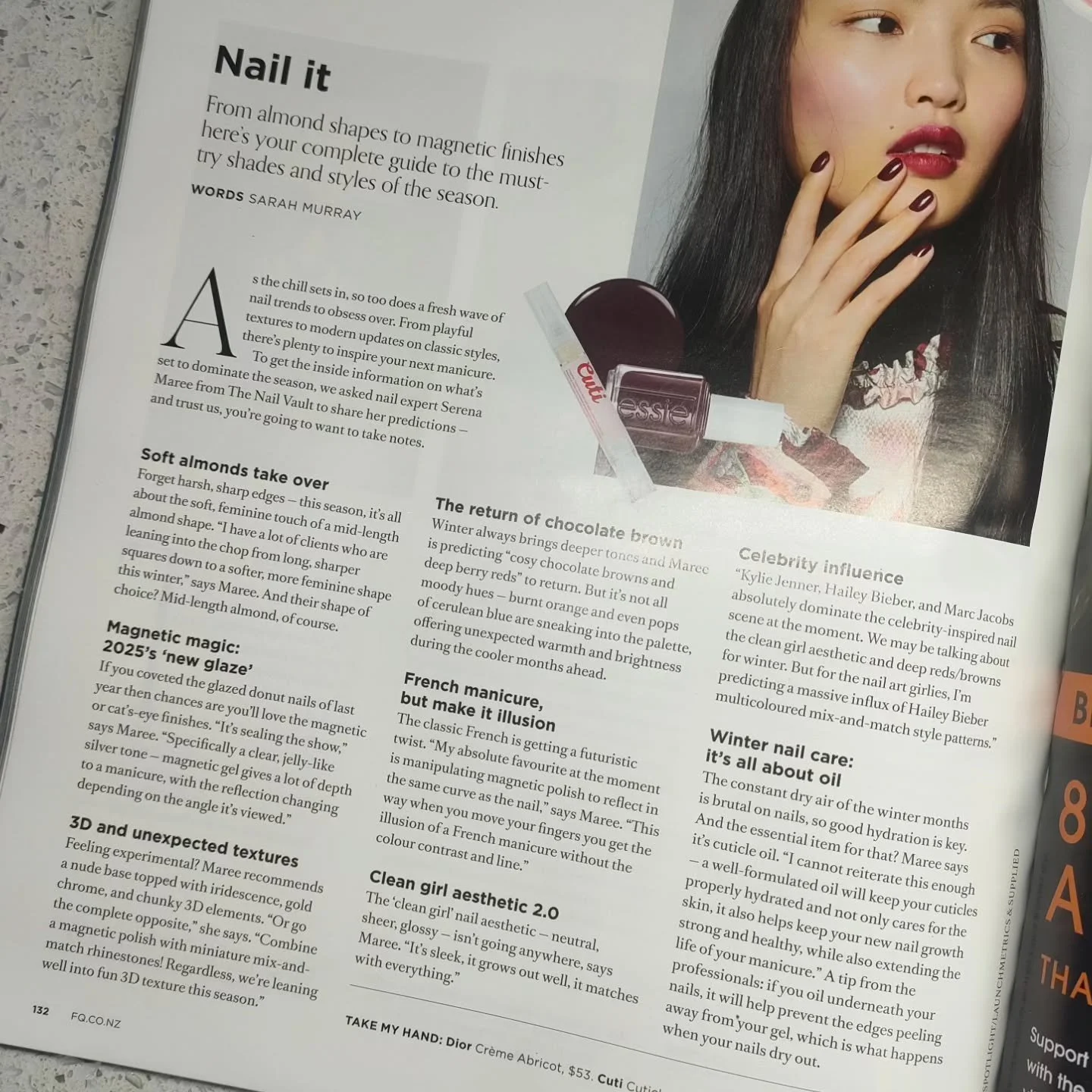 Blessed to chat to @searsmurray for @fashionquarterly this season 🥹💅🏼

❄️ 
.
.
.
#nails #nailvibes #nailart #trending #notd #ootd #wiwt #fashion #nailstrend #winternails #nailtech #nailartist #nailtrend #nailtrends
