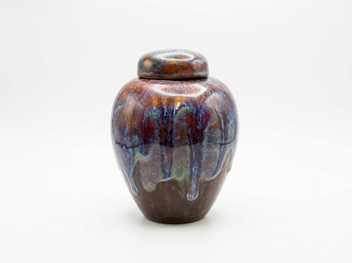 Handmade Ceramic Medium Urn – Magical Universe Colors