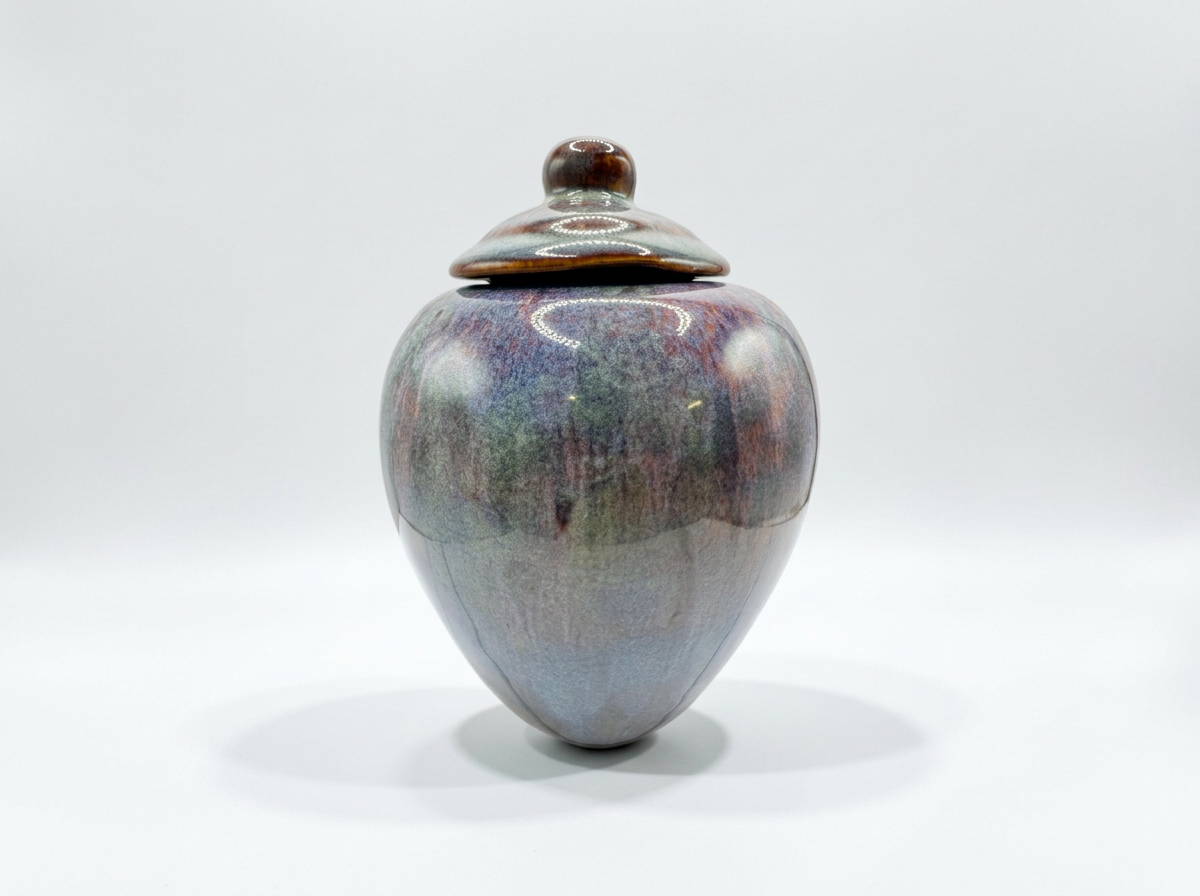 Handmade Ceramic Keepsake Urn — Soft Multi-Tone Glaze
