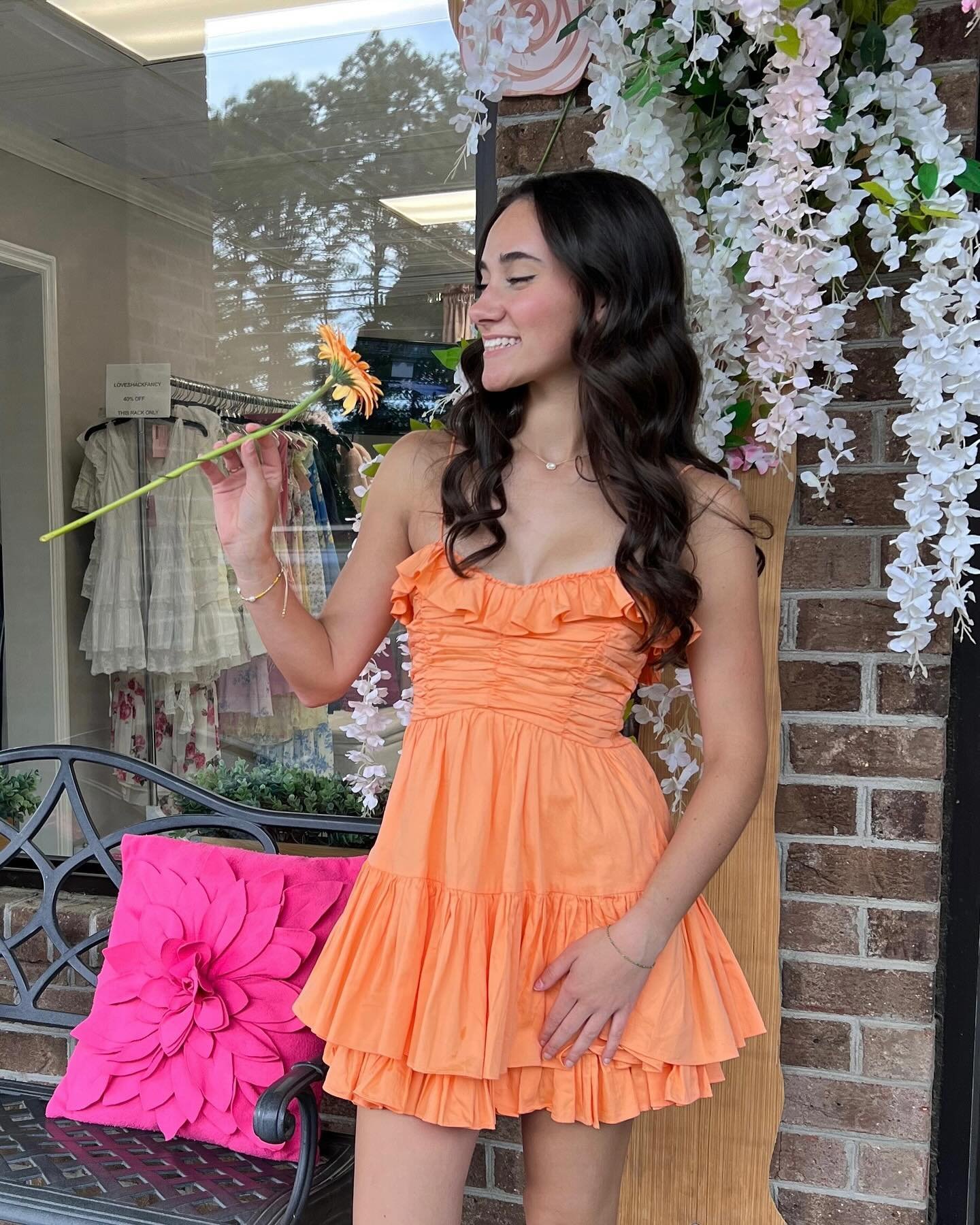 The perfect summer dress!!! WE ARE IN LOVE!! Shop in store now in multiple sizes!! 🧡🍊🍑 #AATRNC 
@loveshackfancy 

#aatrnc #aatr #dresses #dress #fayettevillenc #northcarolina #raleigh #charlotte #durham #prom #wilmington #concord #southcarolina #d