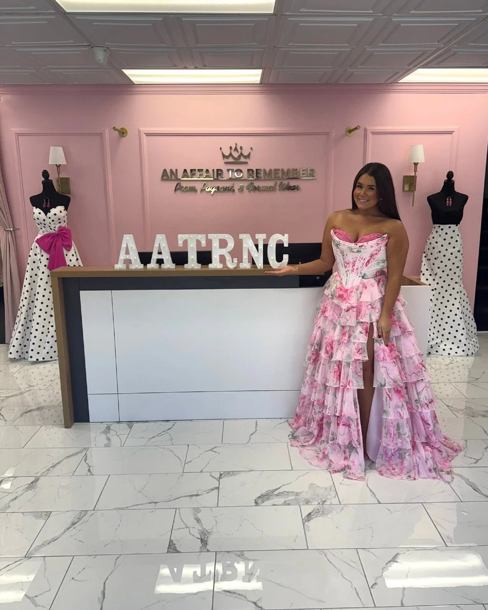 Prom dress shopping season
is starting to bloom 🌸💖

Find your dream gown at An Affair to Remember &mdash; where every girl becomes a girl to remember! 👑

This stunning floral gown is a #SherriHill size 10

#aatrnc #agirltoremember #dress #promdres