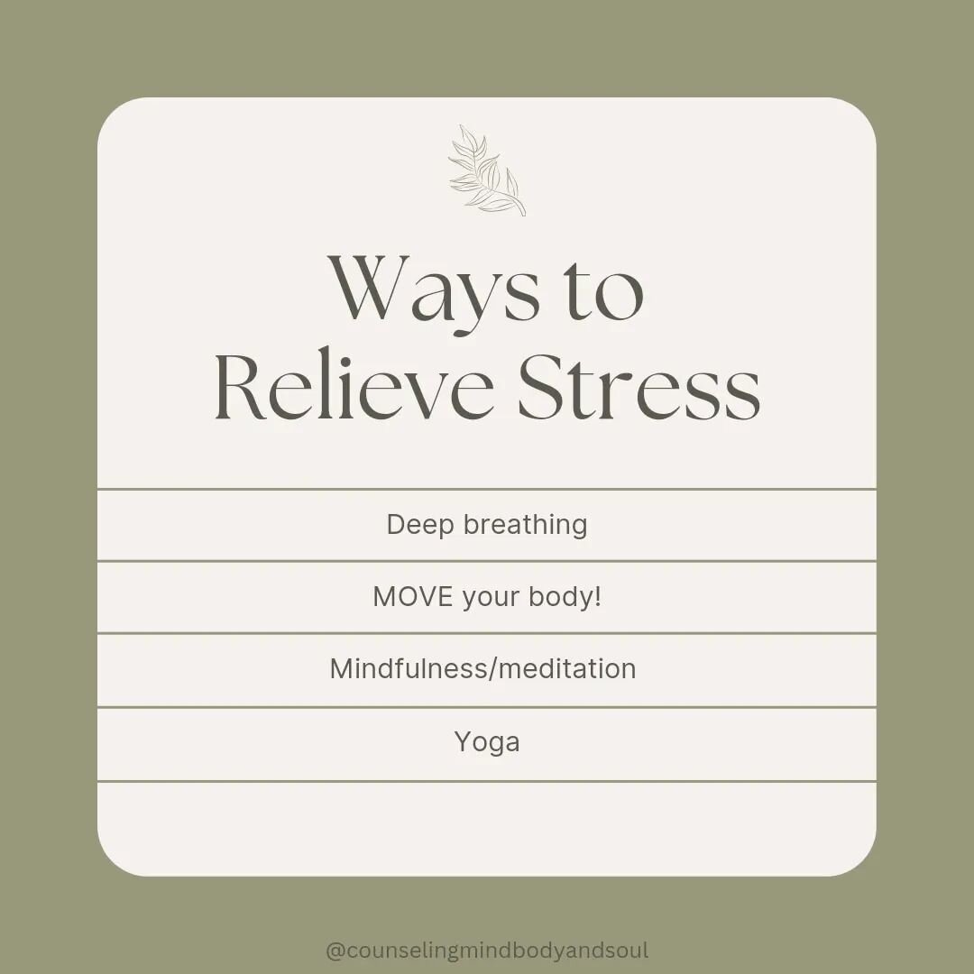 April is Stress Awareness Month 💚

Stress is a normal part of life but it doesn't have to be debilitating. 

Stress is a physical reaction of a dysregulated nervous system.

Notice all of these tips to relieve stress involve the body! You can't thin