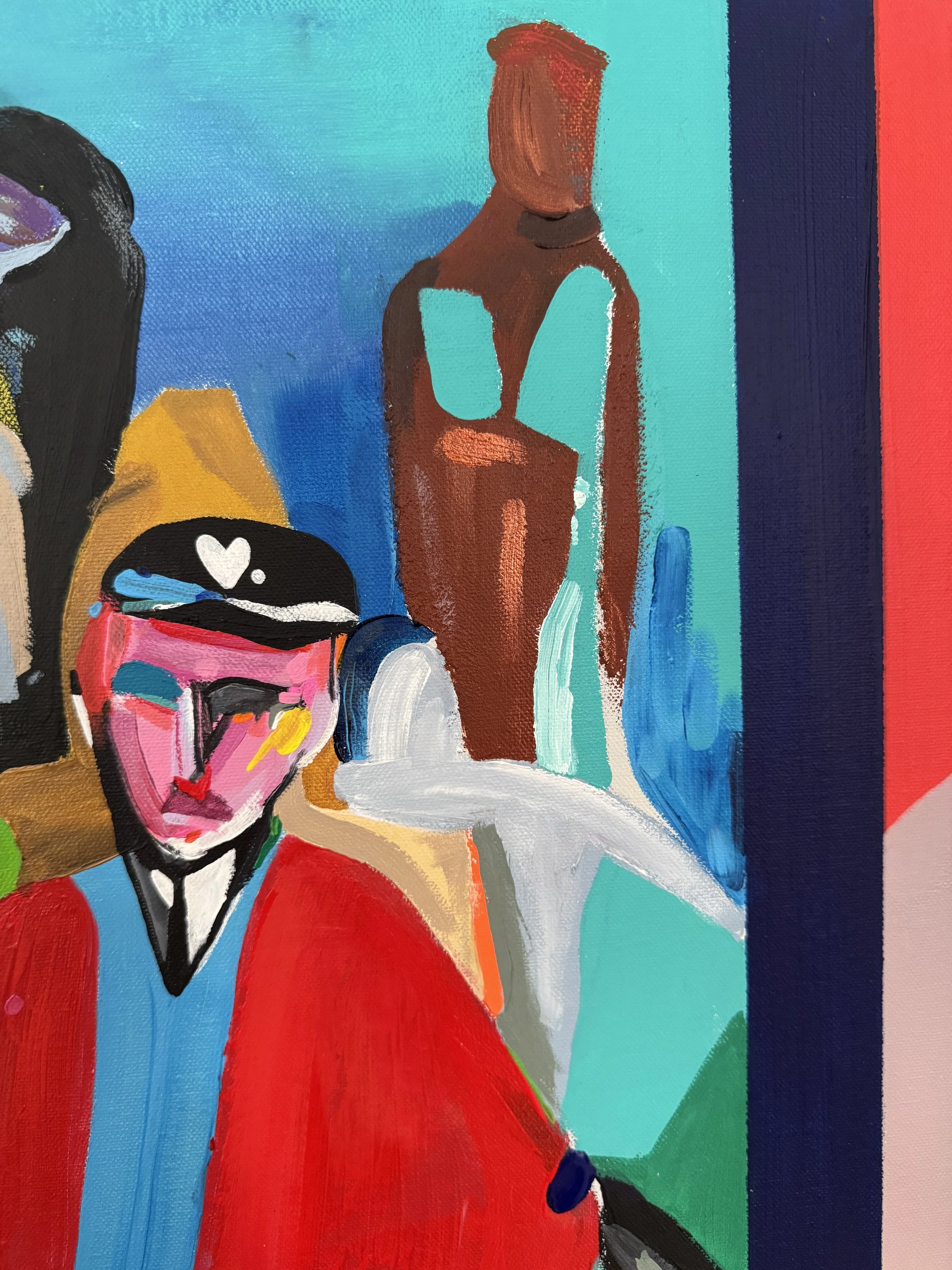 Détail d’un corps dévêtu dans une œuvre contemporaine de Crown*