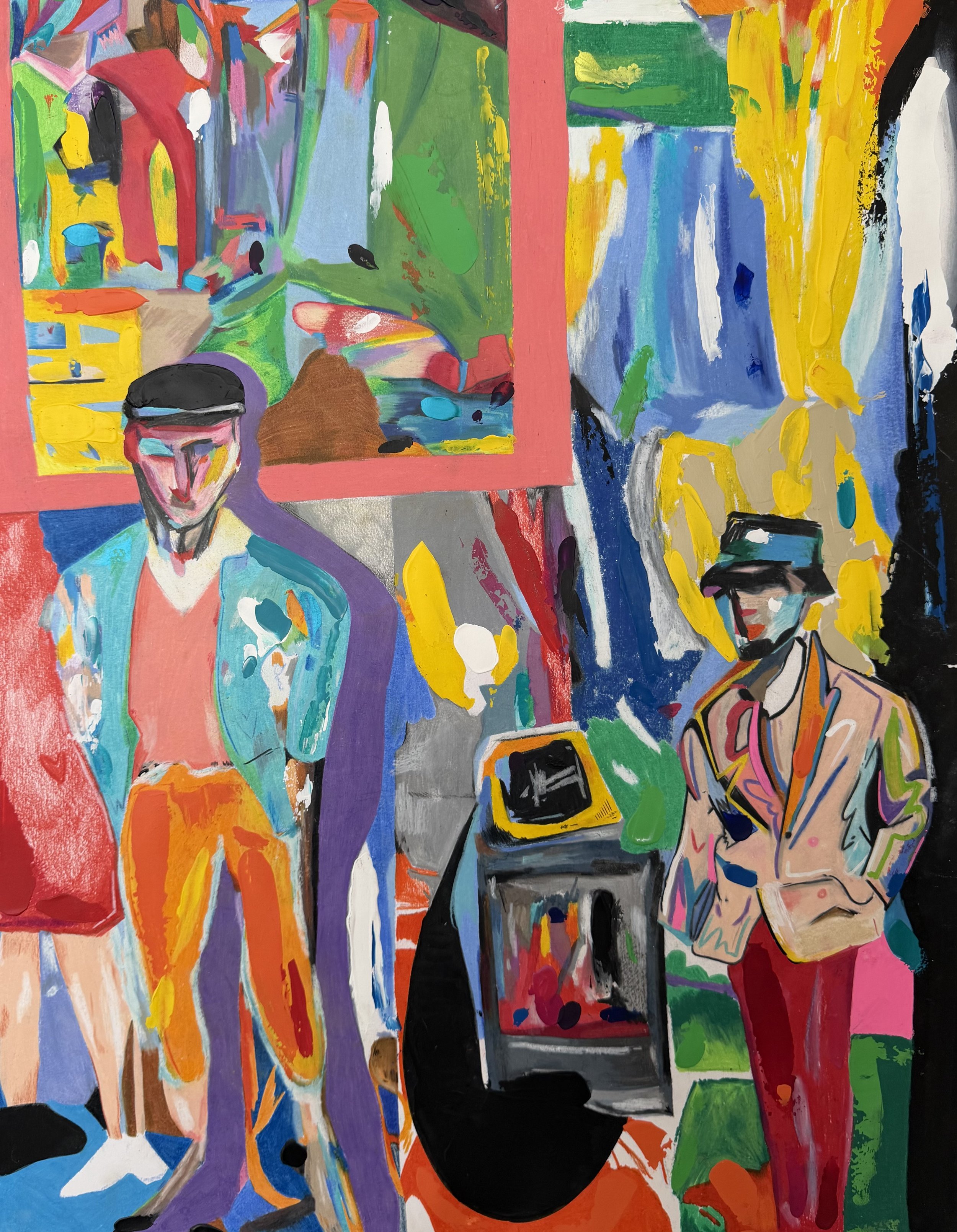 Œuvre contemporaine expressive et colorée réalisée par Crown*