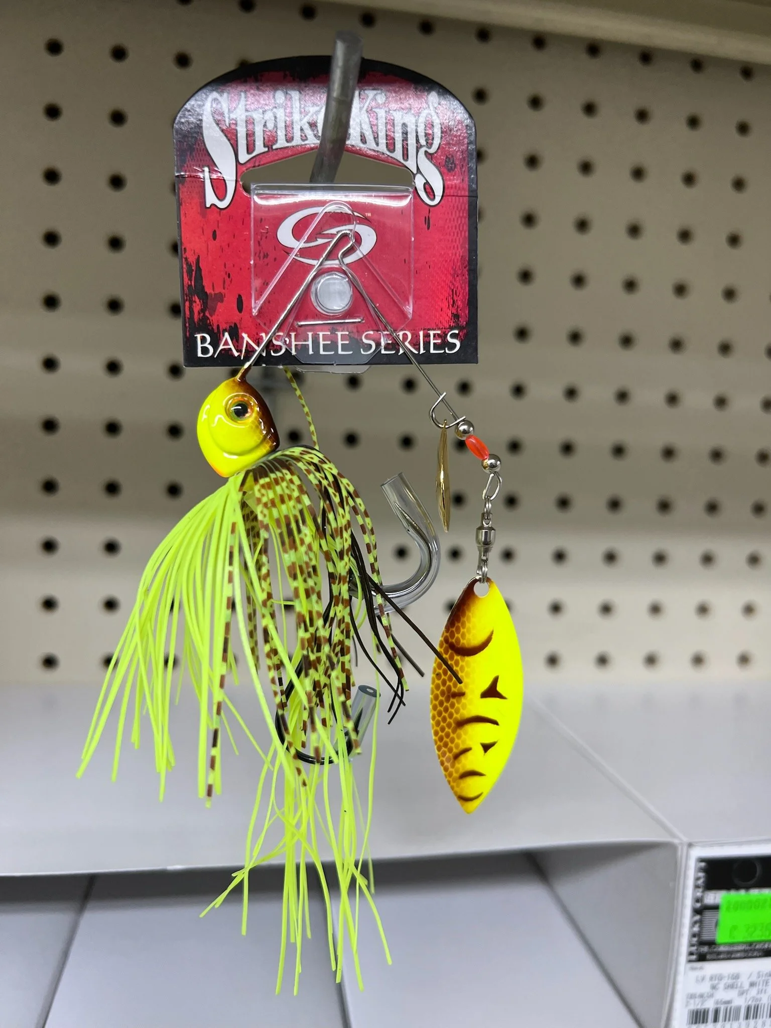 6 Spinnerbait Strike King 1/4 Oz - Bianco Chartreuse Con Lame Colorado Argentate - Foto 4