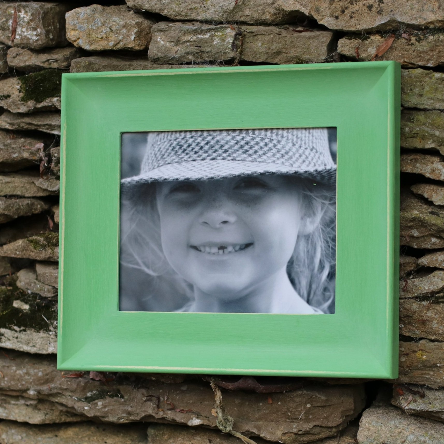vibrant green photo frame