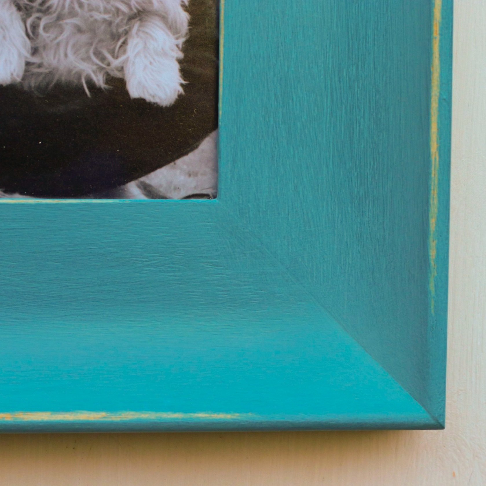 teal photo frame - detail