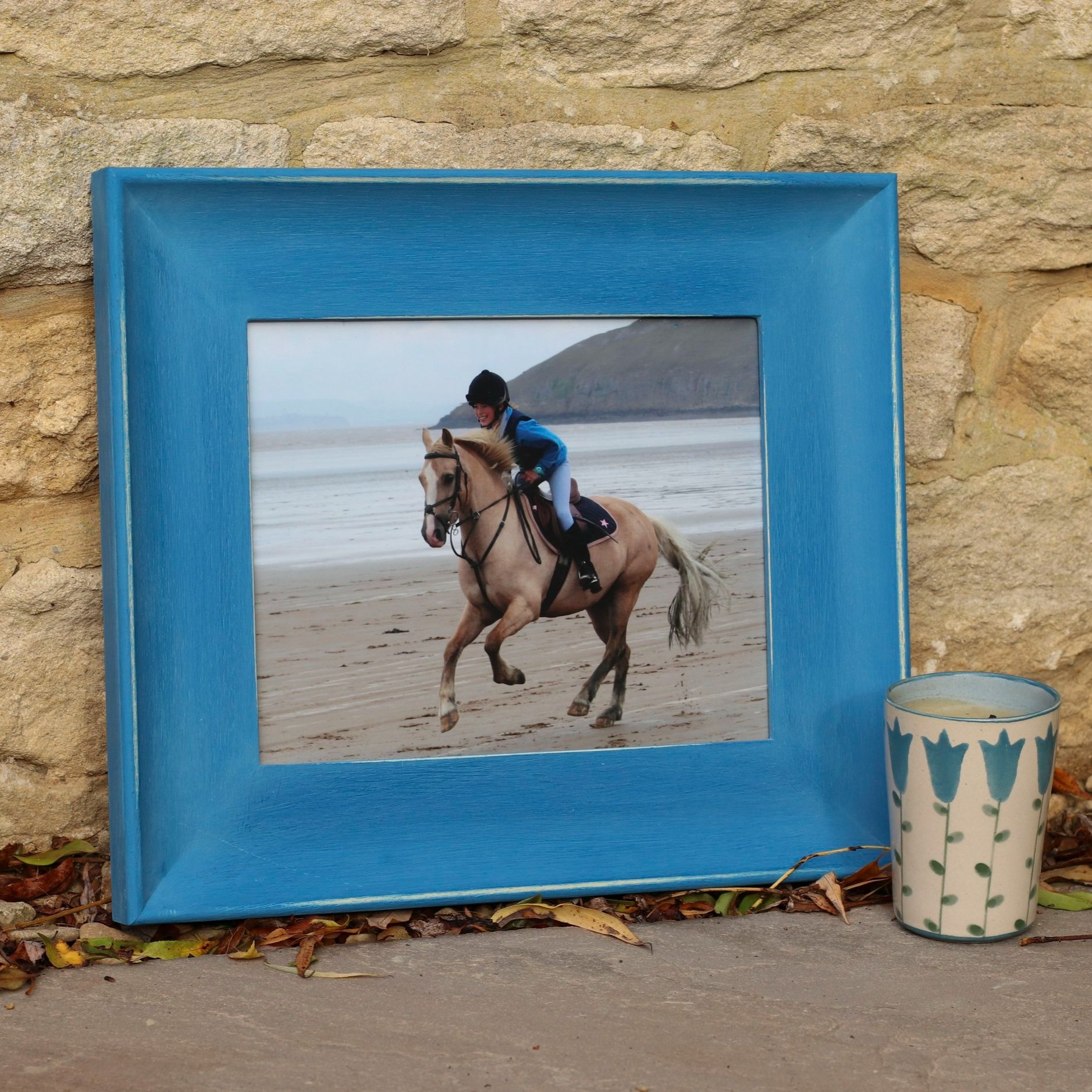 brilliant blue photo frame