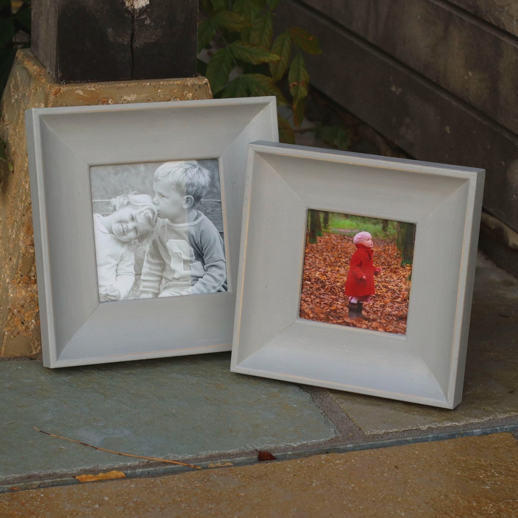 Soft light grey photo frame - set of 2