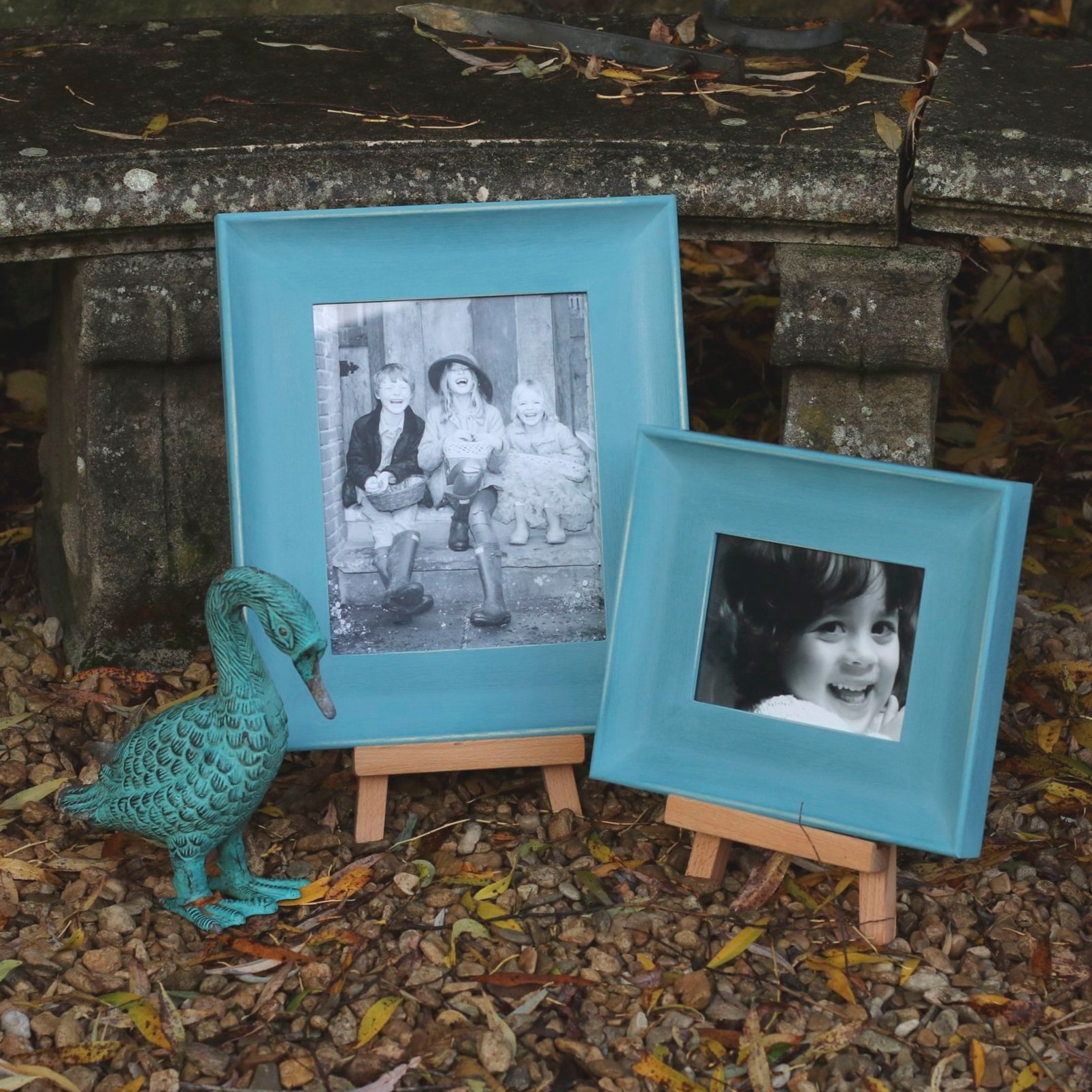 teal photo frame - set of 2