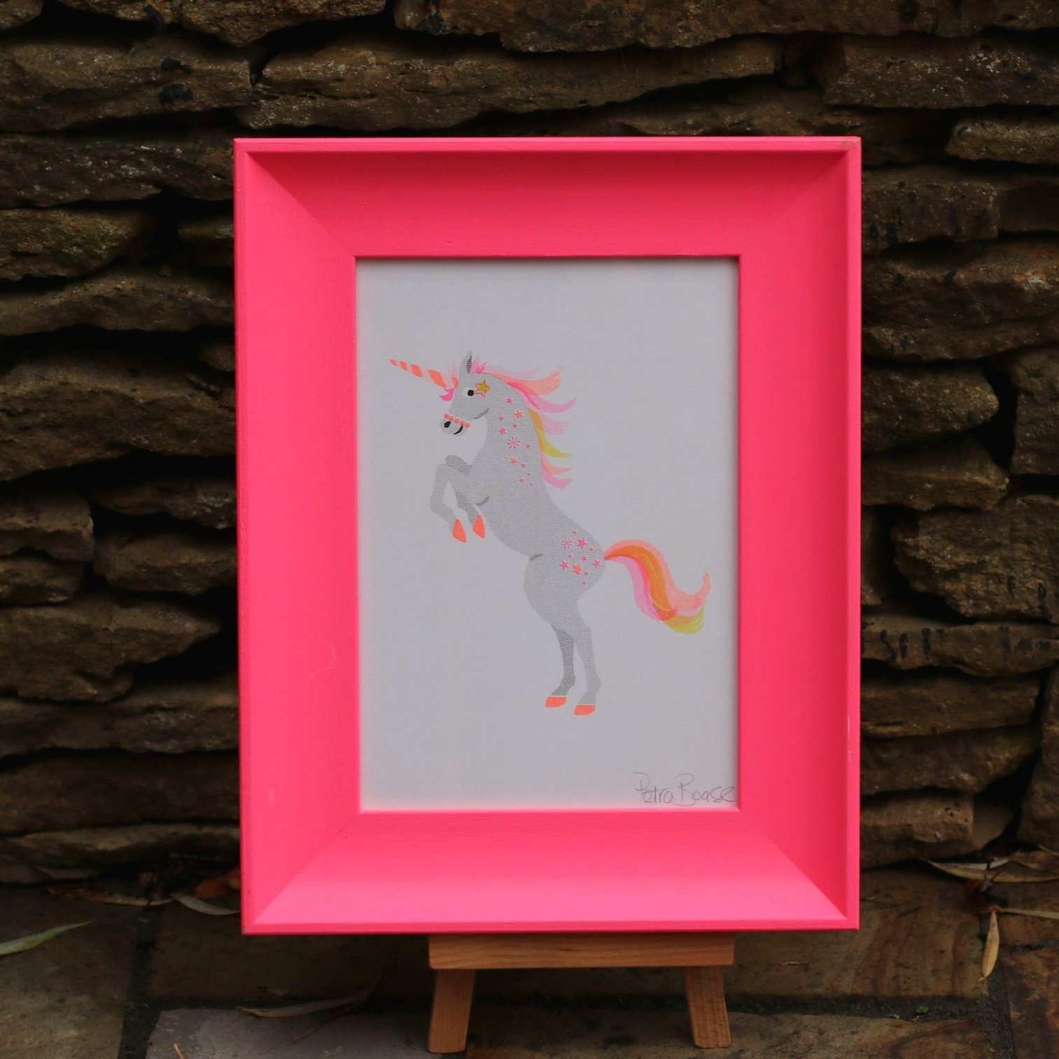 neon frame - A4 unicorn print