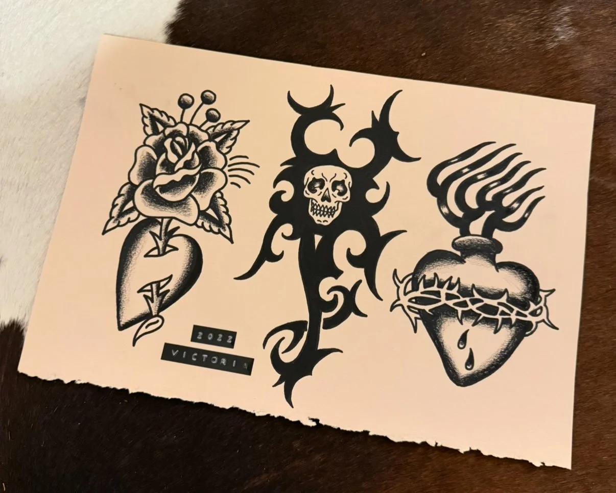 BLACK & GREY TRIBAL PAINTING