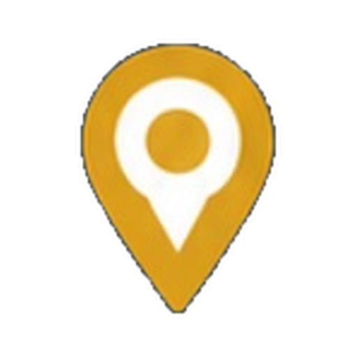 Icon of a map pin with a yellow and white color scheme.