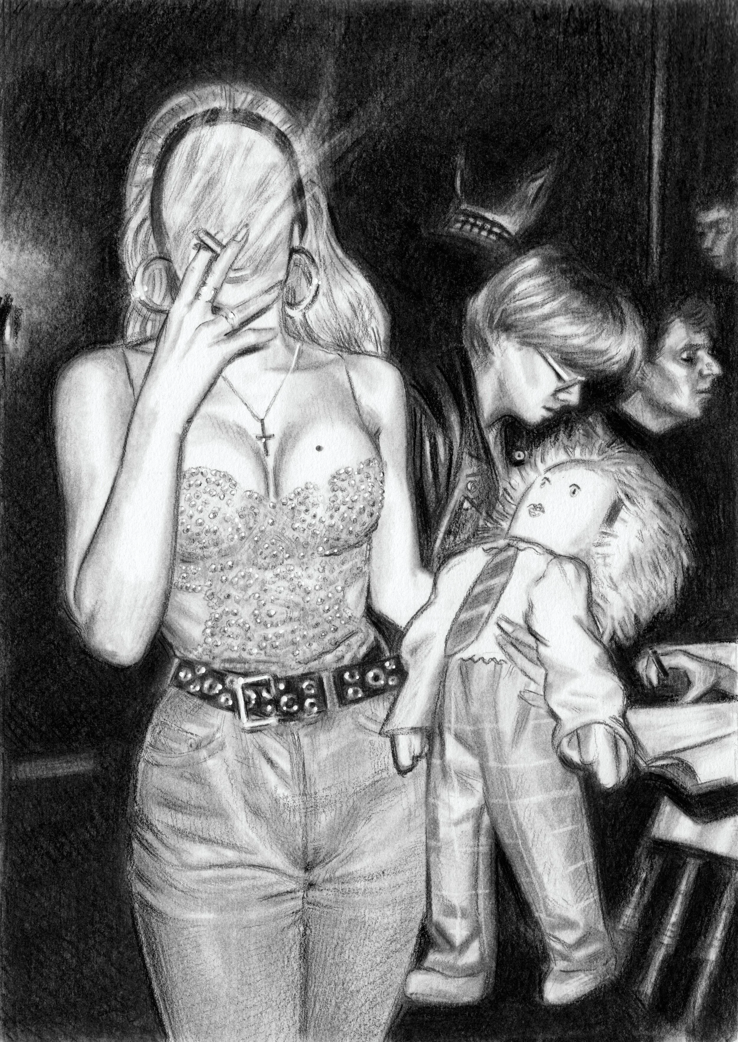 After Midnight, charcoal on paper, A3