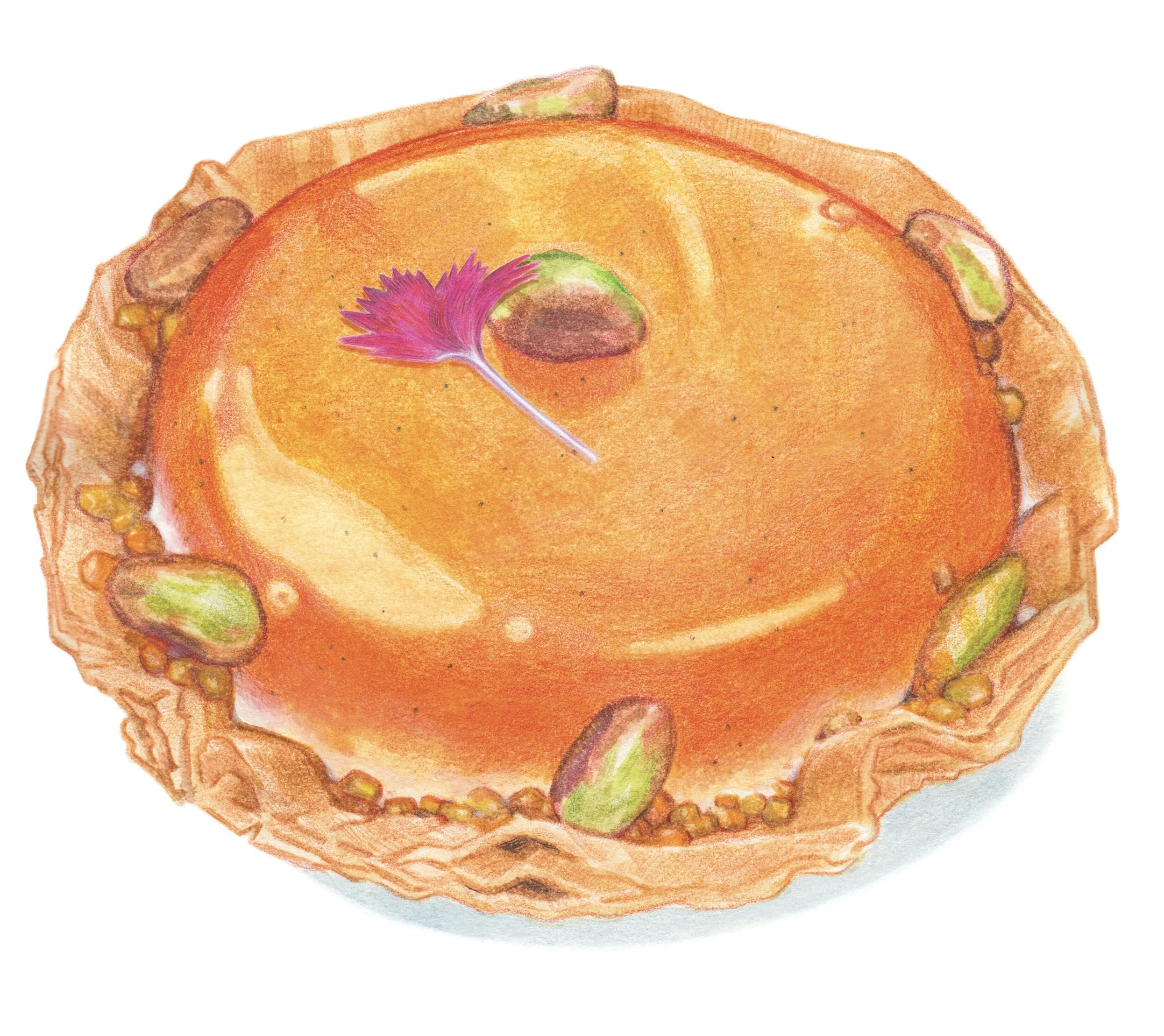 Baklava à l'abricot, illustration tirée du Petit Livre de Pâtisserie Ladurée, Editions du Chêne