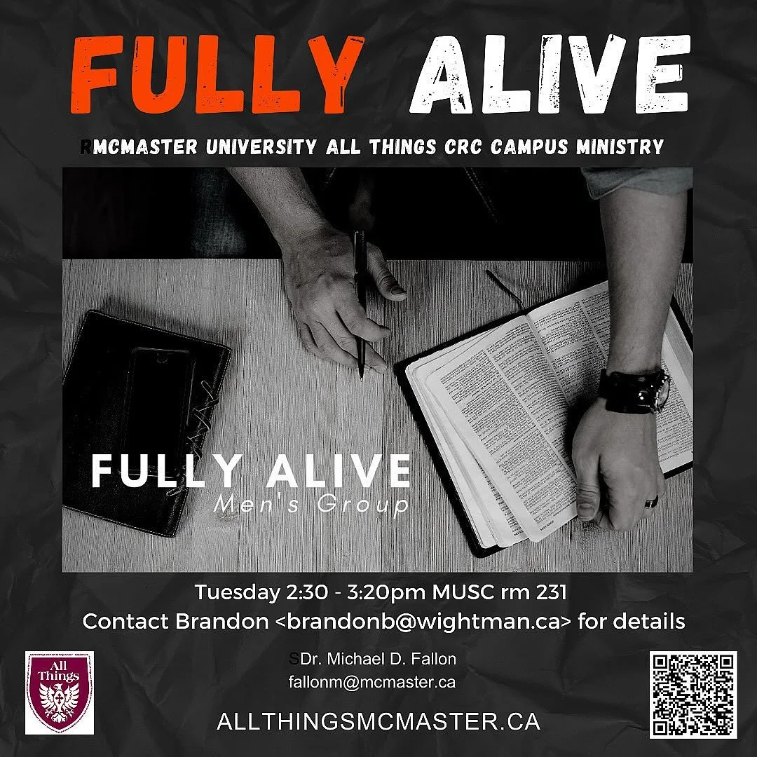 G’day friends - today Michael will be leading us in Part #2 of his discussion on “what does it mean to be a Man Fully Alive in Jesus Christ.” All Welcome!