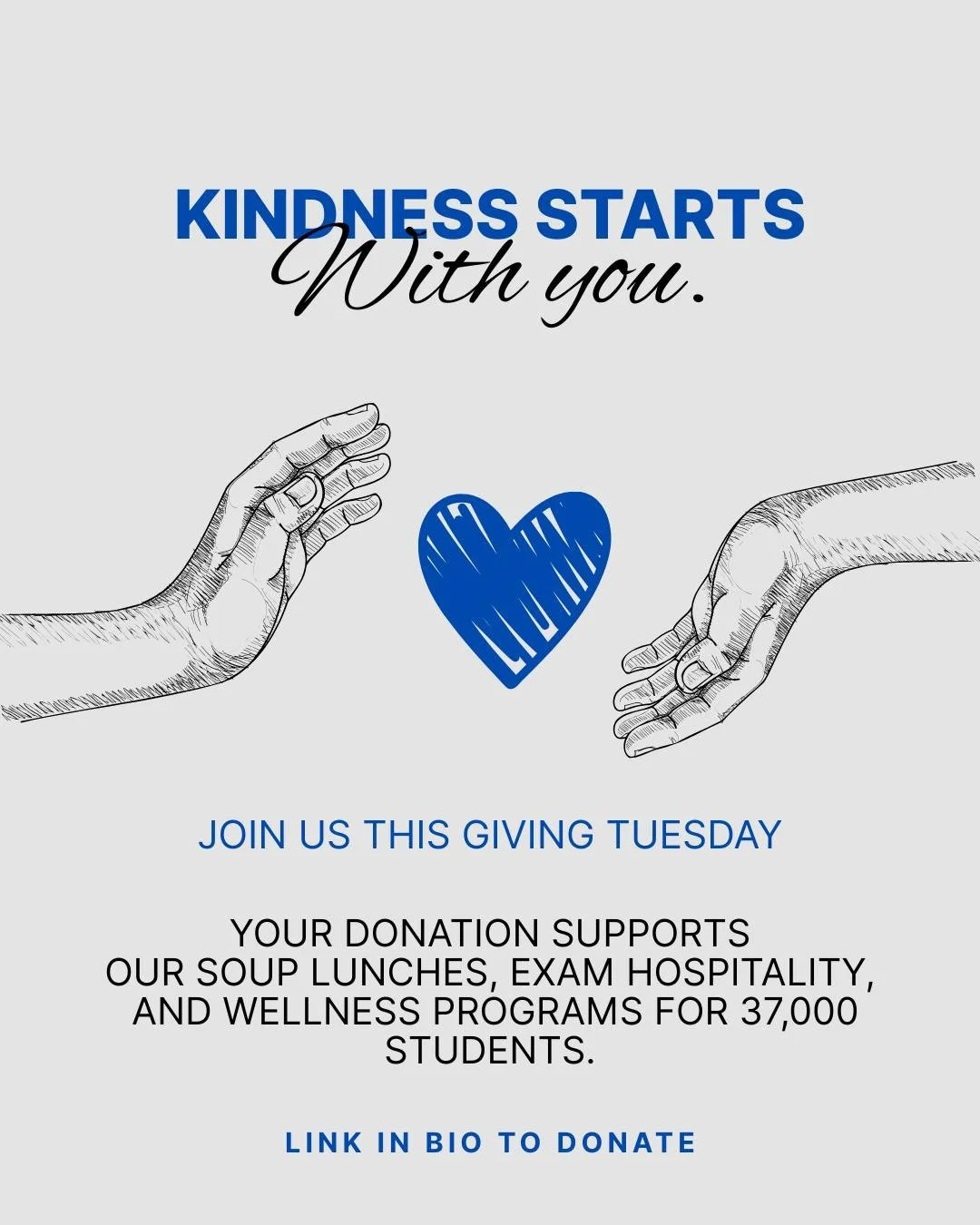 Happy Giving Tuesday! 💛
For over 30 years, the McMaster Campus Ministry Council (MCMC) has been serving students across McMaster University. Thank you to every donor who makes the programming of our Ecumenical Chaplaincy possible.
With over 37,000 s