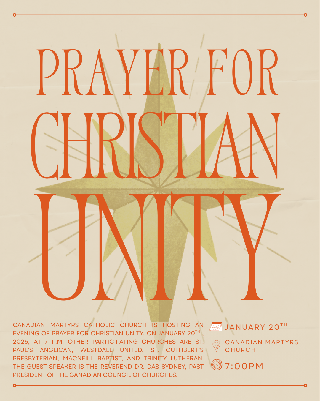 An Evening of Prayer for Christian Unity