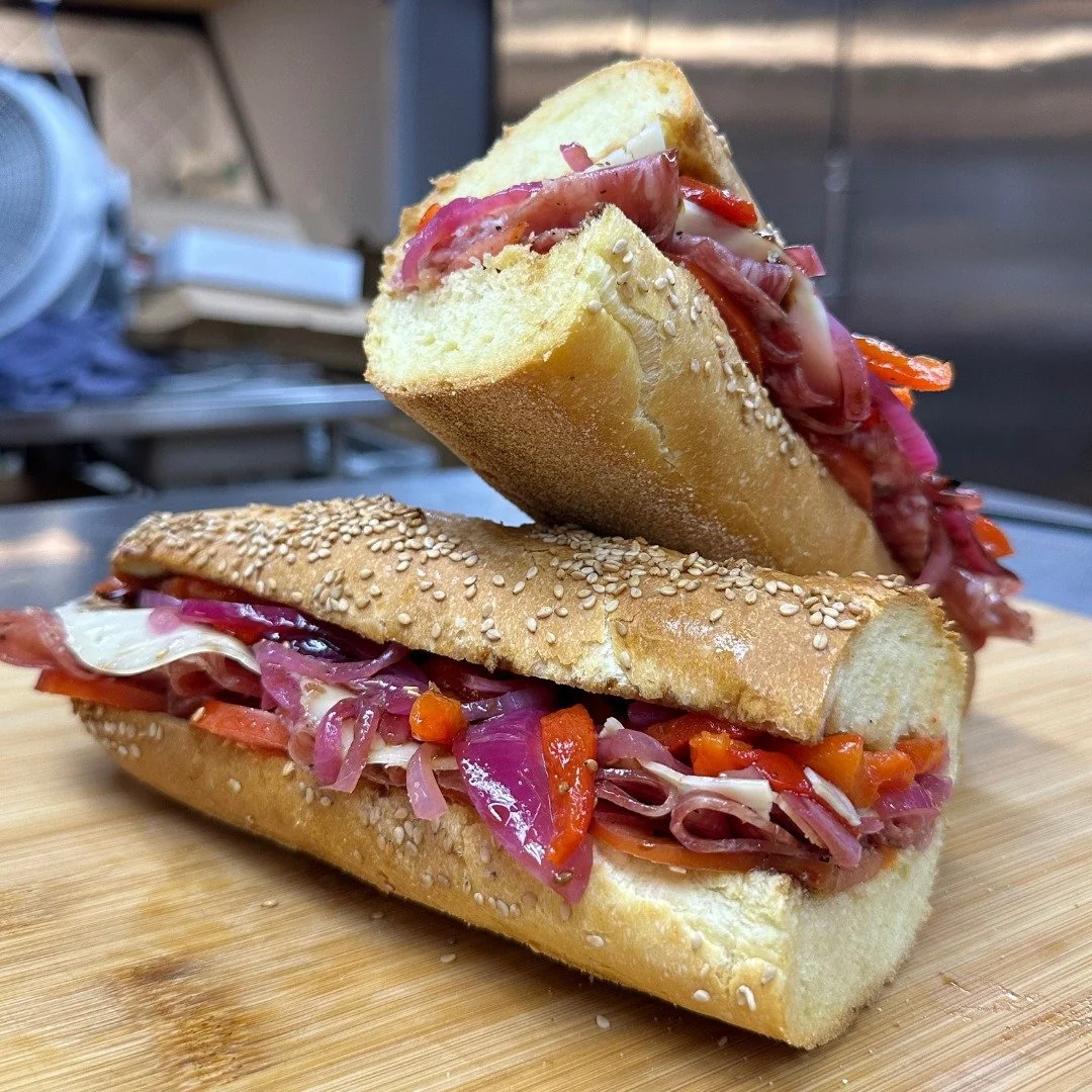 🚨SANDWICH SATURDAY🚨
Available Saturday, August 16th ONLY!
GOOD OLD FASHION ITALIAN SANDWICH
An artisanal semolina bread, salami, capicola, mortadella, provolone, tomato, roasted red pepper, homemade pickled red onion, balsamic glaze, salt & pe