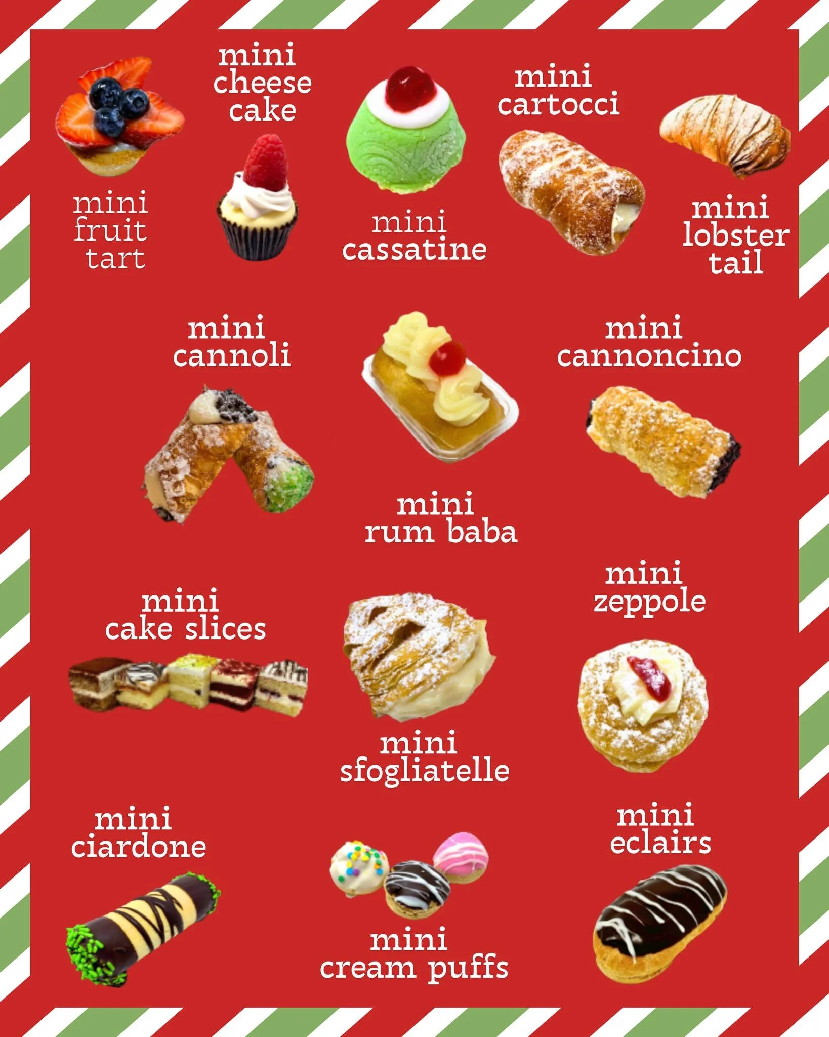 Christmas magic, but make it mini ✨🎄
Here&rsquo;s your early look at our Christmas Mini Pastry Menu &mdash; perfect for gifting, hosting, and holiday snacking. Sweet, festive, and made fresh for the season! ❤️

Palermo Bakery
7312 W Irving Park Rd.
