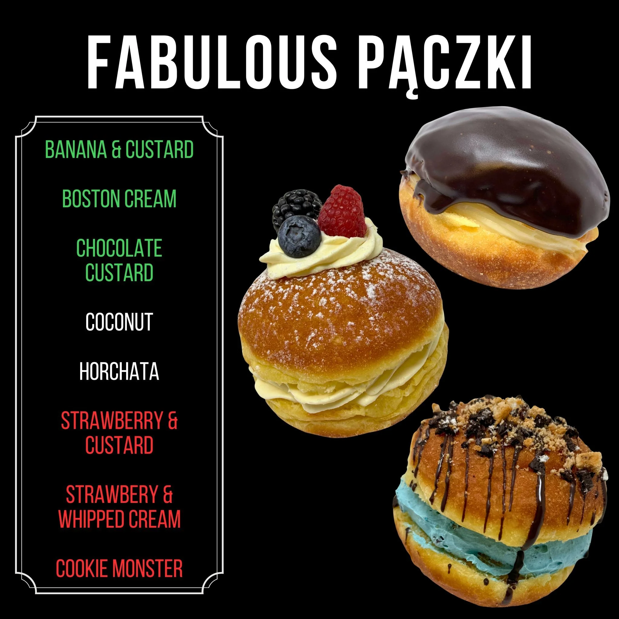Our 2026 Pączki Menu is officially here! 🎉
From classic favorites to bold, over-the-top creations, this year&rsquo;s lineup is one of our best yet. These once-a-year treats sell fast every season&mdash;so take a look, plan your favorites, and get re