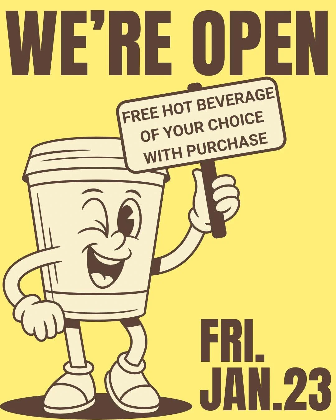 It&rsquo;s negative degrees outside ❄️🥶 &mdash; and that&rsquo;s exactly why we&rsquo;re OPEN!

Because of today&rsquo;s weather, we&rsquo;re saying thank you with a FREE hot beverage of your choice with any purchase ☕
Don&rsquo;t feel like stepping