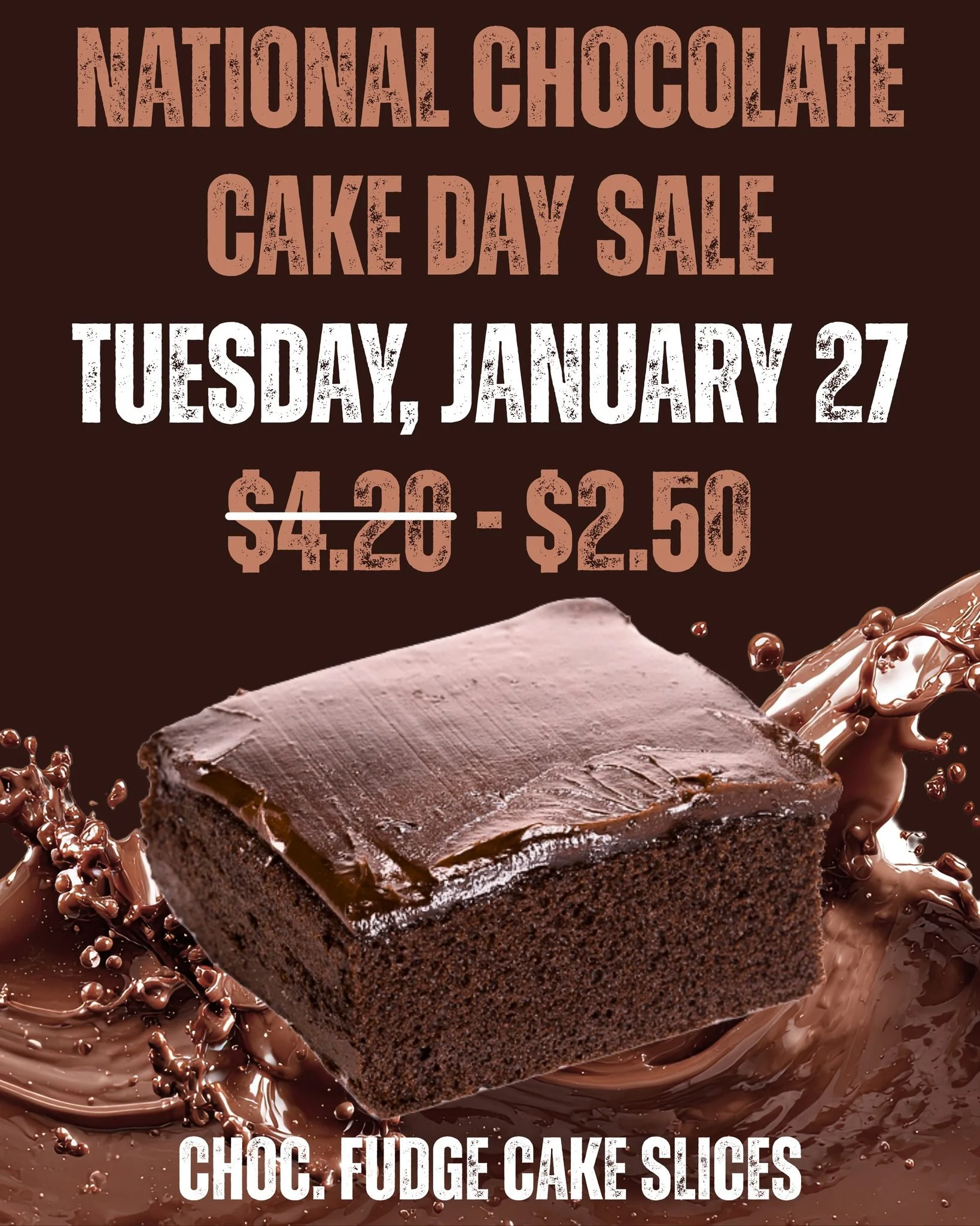 Mark your calendar! Tomorrow, January 27, is National Chocolate Cake Day 🍫
We&rsquo;ll be celebrating with discounted chocolate fudge cake slices, available only while supplies last.
Because chocolate cake deserves its own holiday.

Palermo Bakery
7