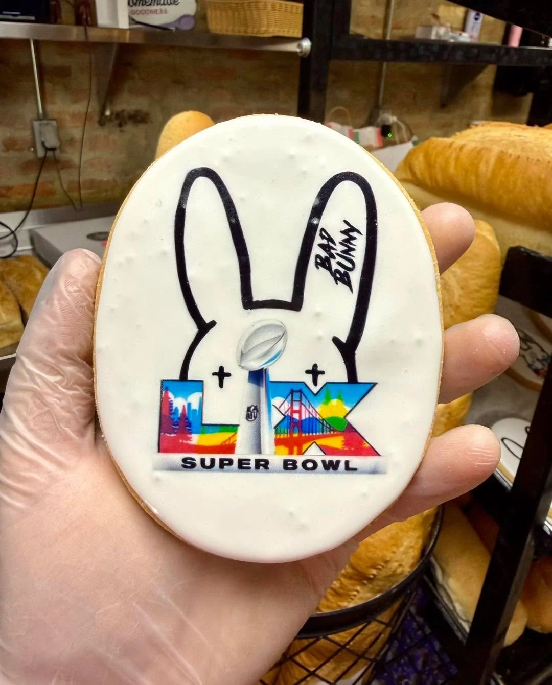 1. Bad Bunny Super Bowl cookies! 
2. Super Bowl party cannoli &amp; cakes!
3. Sugar cookies!
4. Super Bowl Cupcakes! 
5. Super Bowl Brownies!
6. More sugar cookies!
7. Mini Focaccia
8. Lots and lots of pizza today! 
9. Mini arancini in stock! 
10. Su