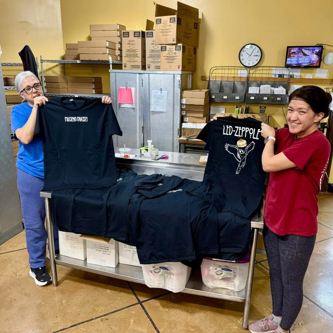 ⚡️ Our Led Zeppole shirts have officially arrived! ⚡️

Inspired by the legendary band and our famous zeppole, these limited-edition tees are the perfect way to rock out and rep your love for Palermo and St. Joseph&rsquo;s season. 🎸🍩

👕 $25 each
📍