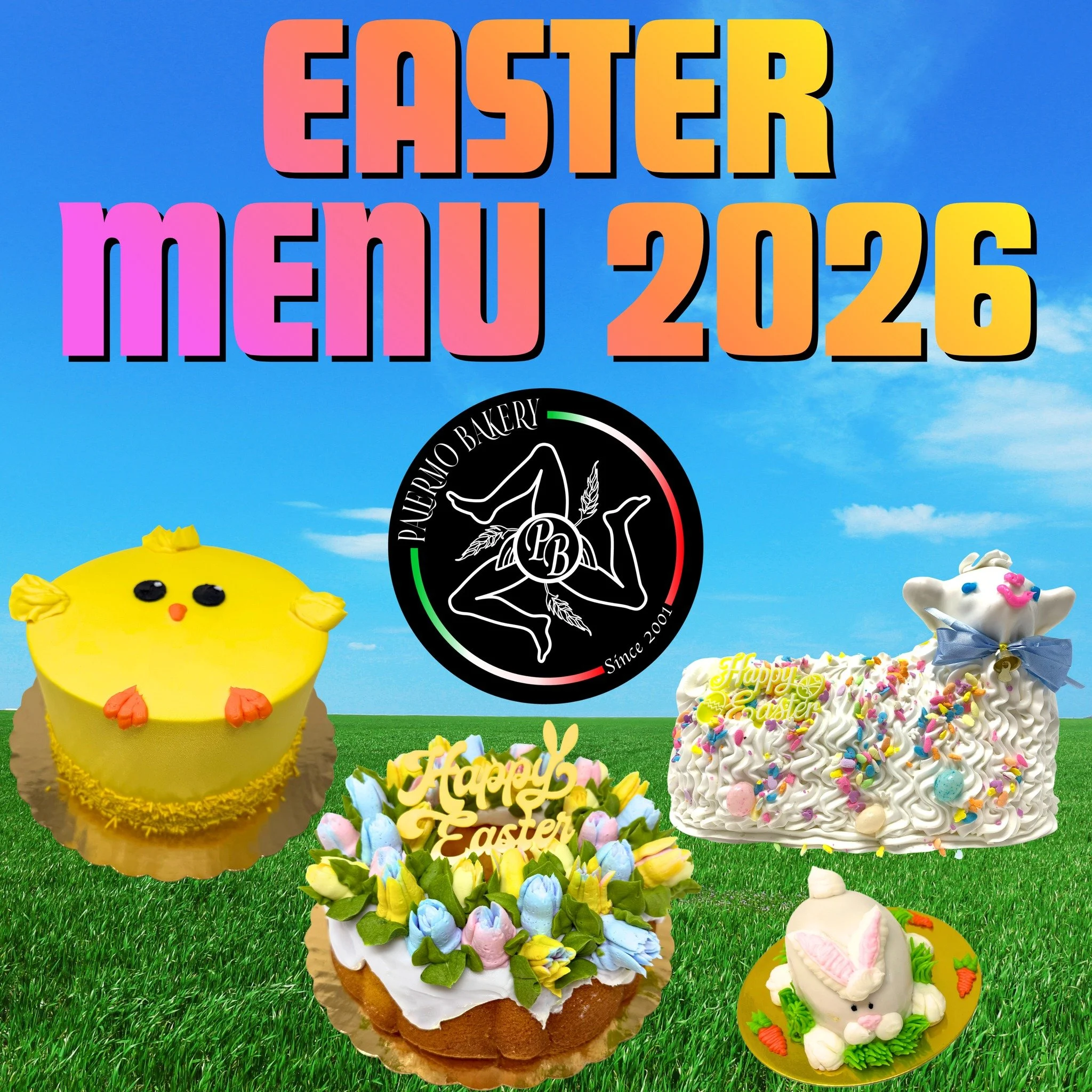 🐣🌸 Easter is getting closer, and this is your reminder that our Easter menu is available now at Palermo Bakery! 🐰💐

Make your Easter table extra sweet with all your holiday favorites, and be sure to place your orders early for Easter Sunday befor
