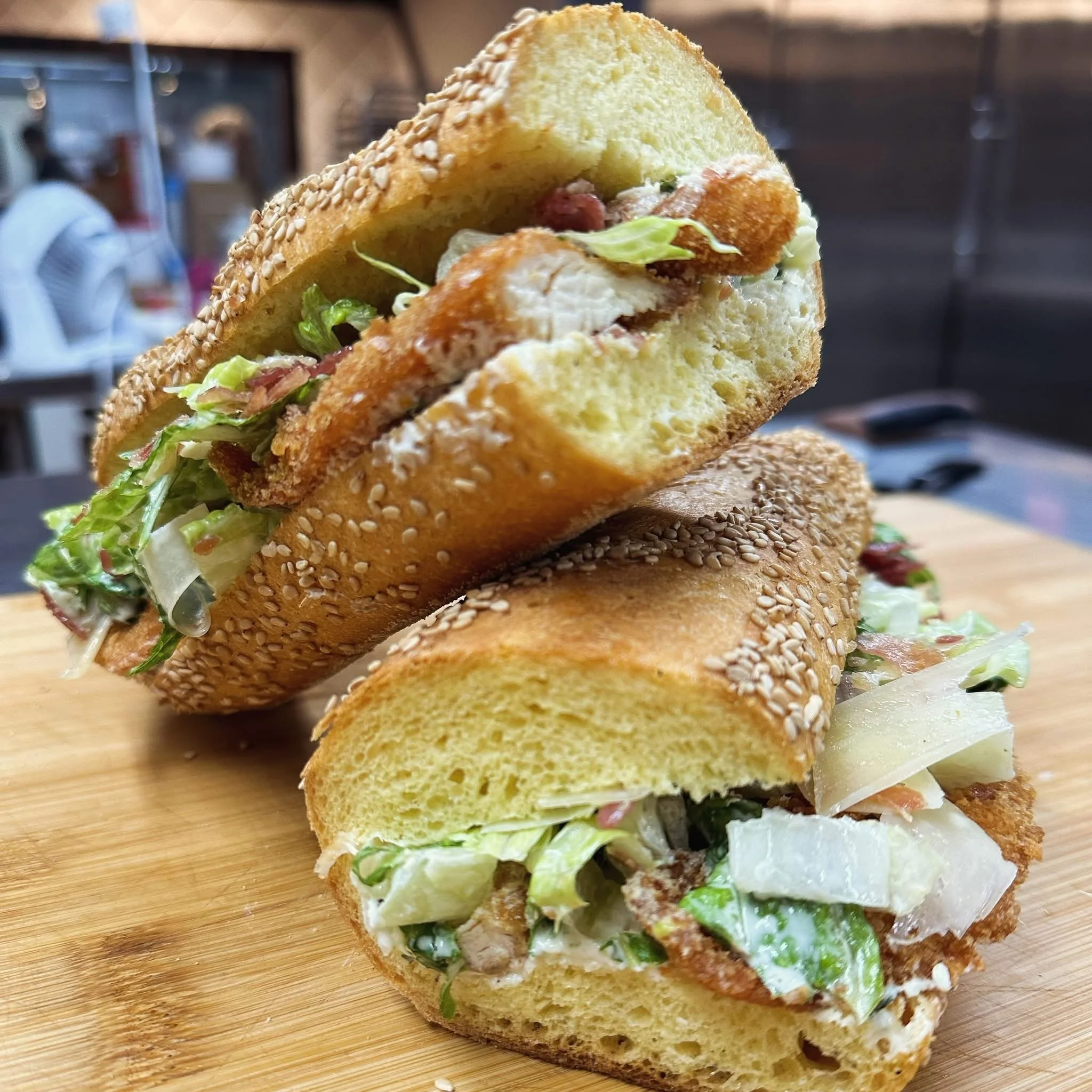 🚨 SANDWICH SATURDAY 🚨

All hail the Emperor Caesar Sandwich 👑🥪

This Saturday only, we&rsquo;re stacking our semolina baguette with Caesar crema, breaded chicken cutlets, Caesar salad, prosciutto crudo, provolone, and shaved parmesan for a sandwi