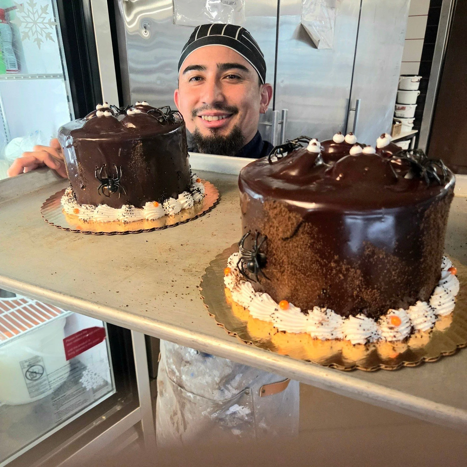 Spiders, googly eyes, and chocolate&mdash;oh my! 🕷️👀🍫

Our bakers are getting into the Halloween spirit with cakes that are just the right amount of creepy and a whole lot of sweet. 🎃🖤

Stop by Palermo Bakery and bring a little spooky to your de