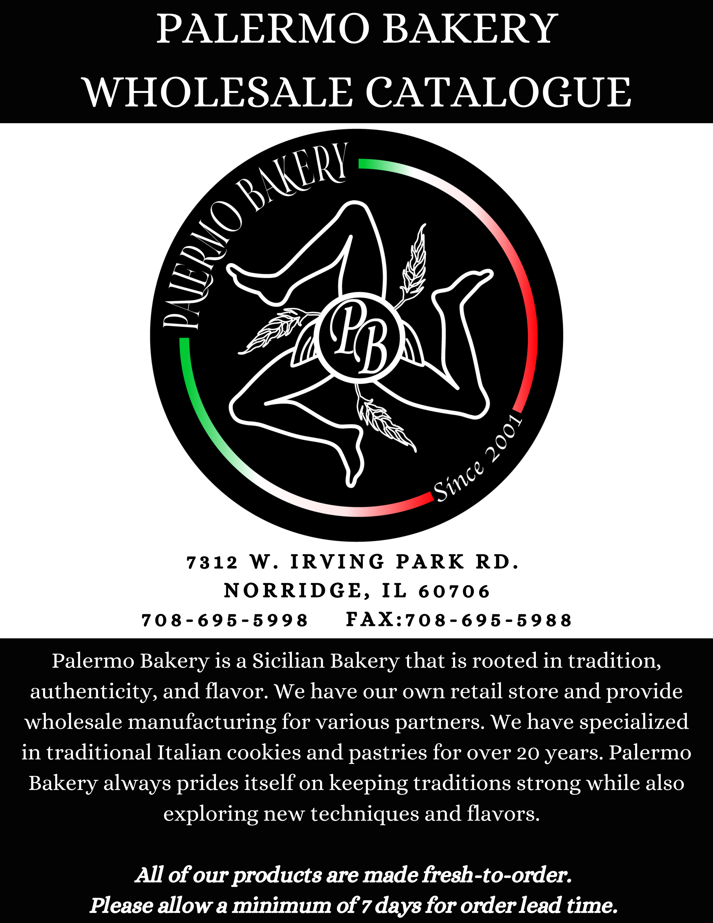 Wholesale Baked Goods Distribution Palermo Bakery in Norridge