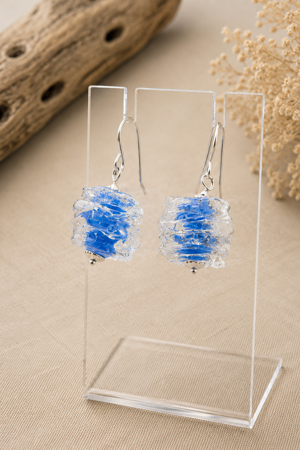 Pendientes Luar Azul Pastel