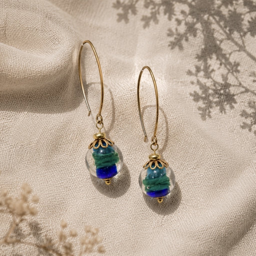 Pendientes marineros de vidrio | Inspiración océano