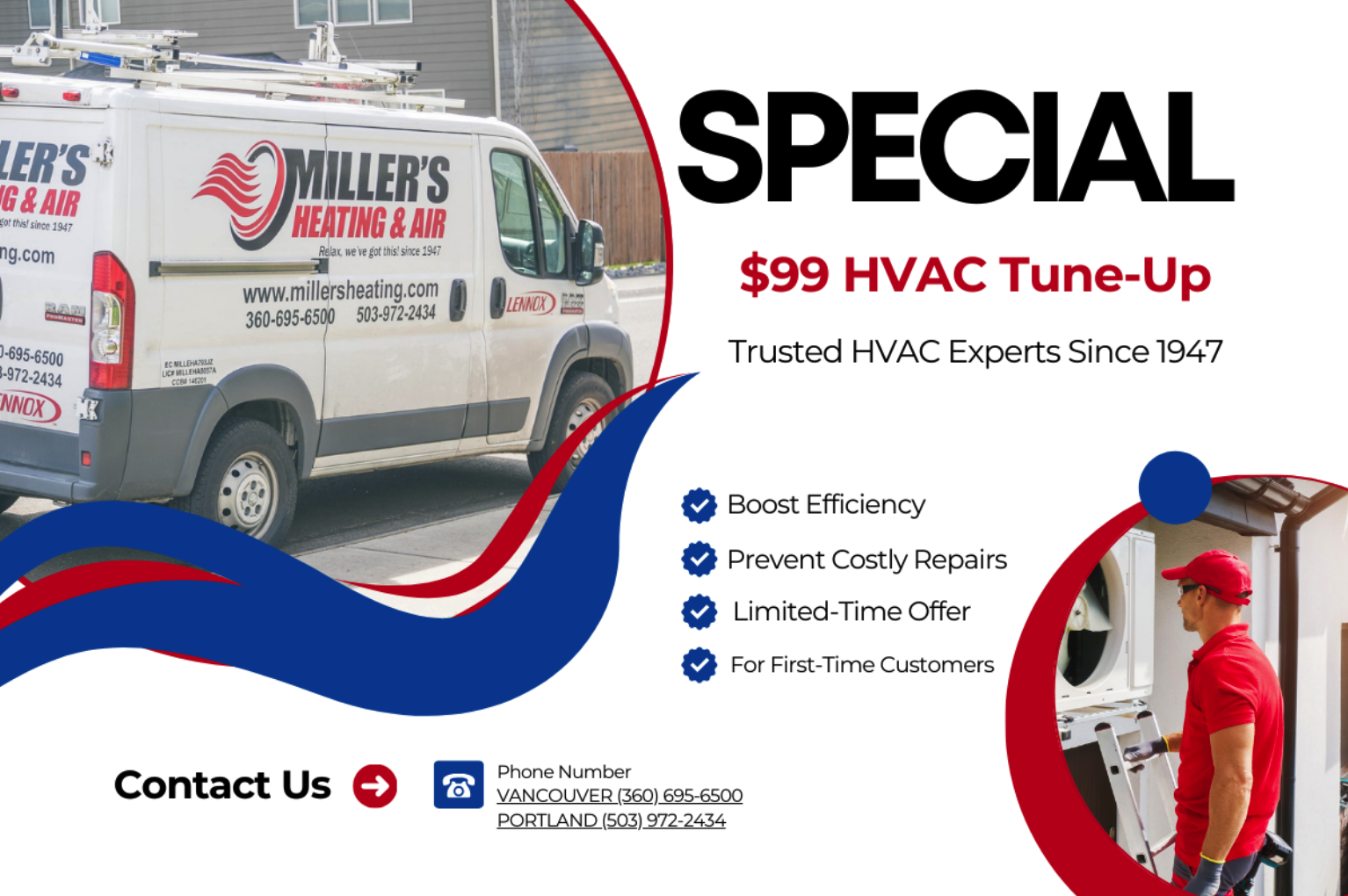 Millers $99 special HVAC tune up