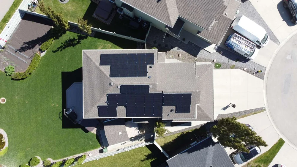 Greenamp 11.34 kW solar panel installation on a home in Beaumont, Alberta