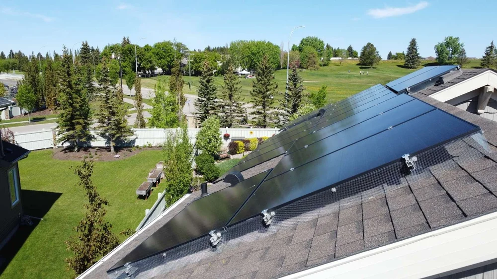 Greenamp 11.34 kW solar panel installation on a home in Beaumont, Alberta