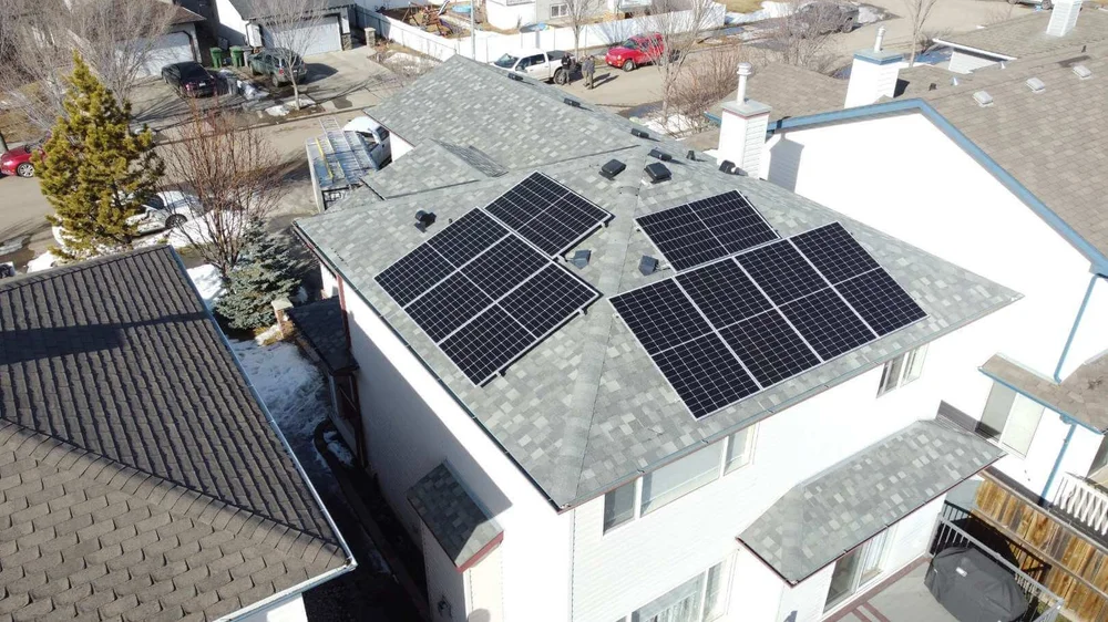 Greenamp 4.55 kW solar panel installation on a home in Beaumont, Alberta