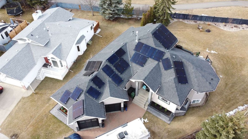 Greenamp 12 kW solar panel installation on a home in Beaumont, Alberta