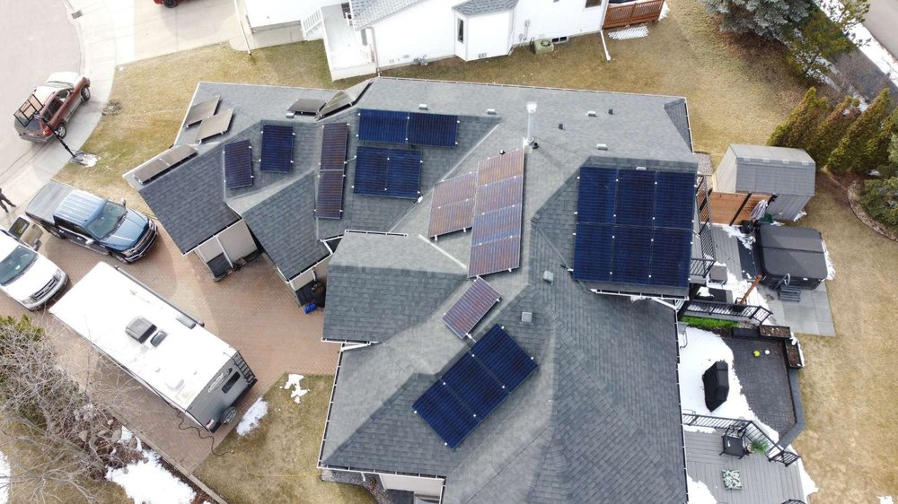 Greenamp 12 kW solar panel installation on a home in Beaumont, Alberta