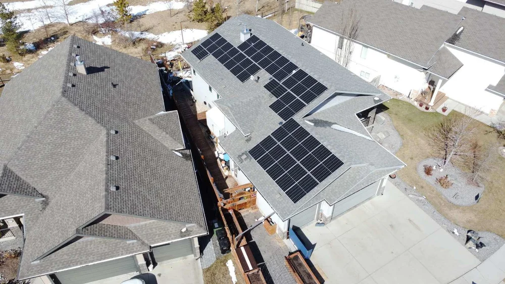 Greenamp 15 kW solar panel installation on a home in Beaumont, Alberta