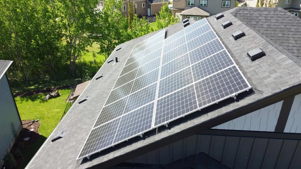 Greenamp 12.12 kW solar panel installation on a home in Beaumont, Alberta