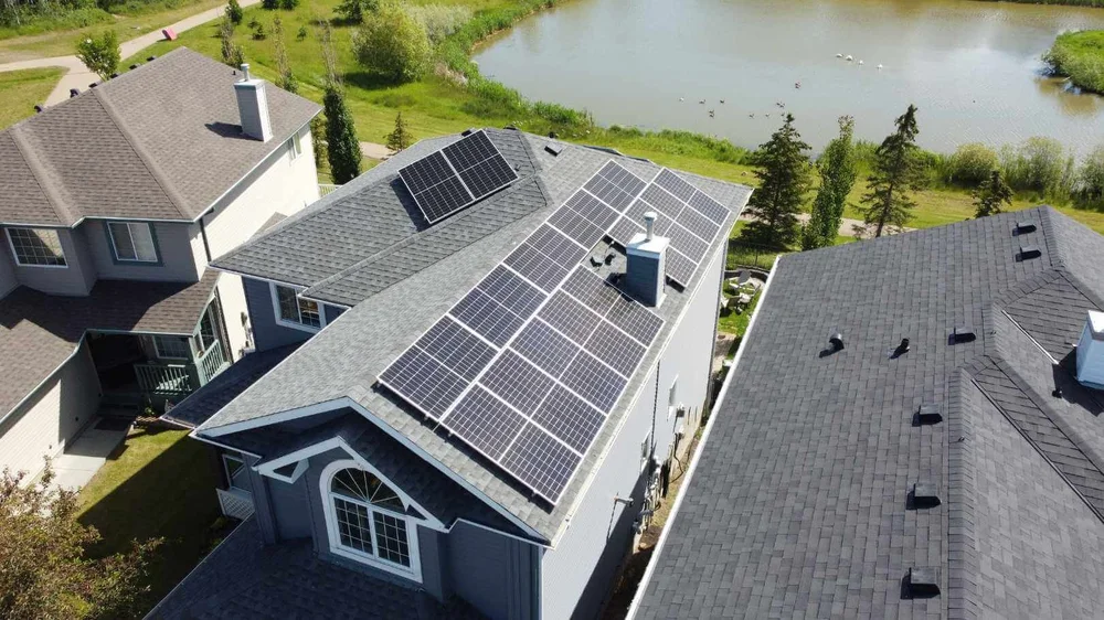 Greenamp 11 kW solar panel installation on a home in Leduc, Alberta