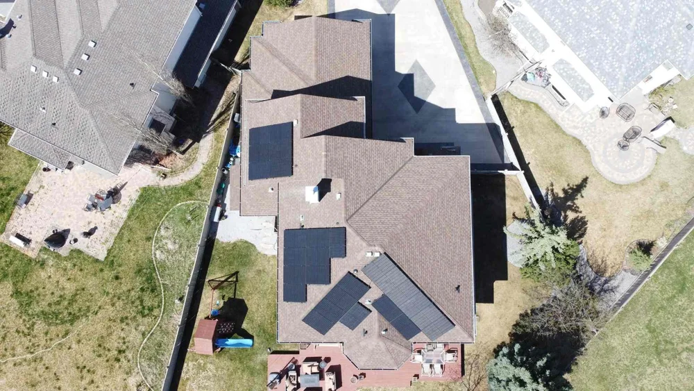 Greenamp 12.15 kW solar panel installation on a home in Beaumont, Alberta