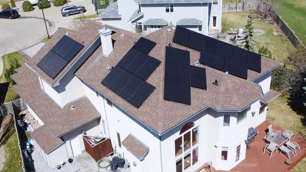 Greenamp 12.15 kW solar panel installation on a home in Beaumont, Alberta