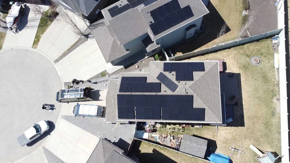 Greenamp 15.75 kW solar panel installation on a home in Beaumont, Alberta