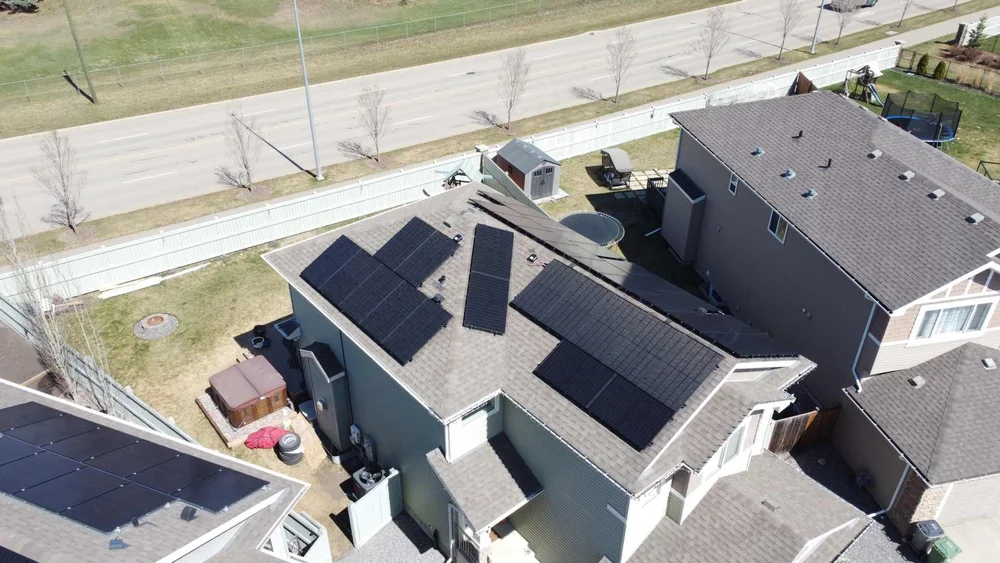 Greenamp 15.75 kW solar panel installation on a home in Beaumont, Alberta